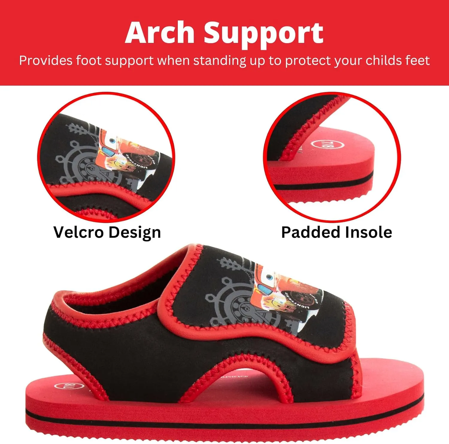Josmo PawPatrol Cars ToyStory Spiderman Summer Sandals Kids Water Shoes Open Toe Outdoor Slides Chase Marshall Lightning McQueen Woody Buzz Lightyear Beach Sport Slip On(Toddler - Little Kid)