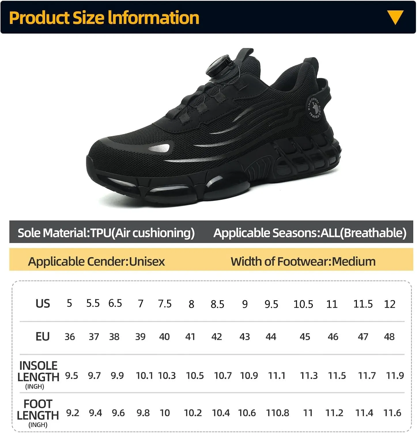 Noozier Safety Shoes Mens Steel Toe, Noozier Safety Shoes,Velva Secured Shoe Lightweight Comfortable Industrial & Construction Puncture Proof Work Sneakers
