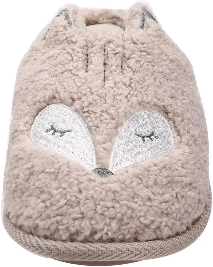 Tuiyata Cute Animal Slippers for Women Mens Winter Warm Memory Foam Cotton Home Slippers Soft Plush Fleece Slip on House Slippers for Girls Indoor Outdoor Shoes