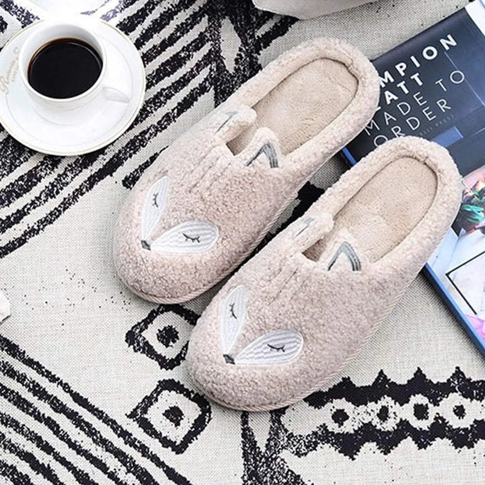 Tuiyata Cute Animal Slippers for Women Mens Winter Warm Memory Foam Cotton Home Slippers Soft Plush Fleece Slip on House Slippers for Girls Indoor Outdoor Shoes